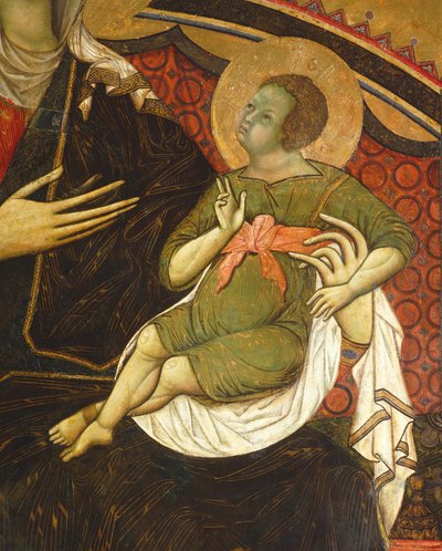 Dítě Ježíš, detail z Majesty od Guida da Siena (cca 1230-cca 1290) Síň sloupů, Palazzo Pubblico (Radnice), Siena od Guido da Siena