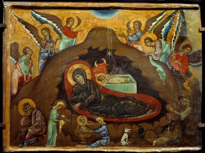 Narození. Obraz Guido Da Siena (13. století). Tempera na dřevě. Rozměr: 3,64 x 4,75 cm. od Guido da Siena