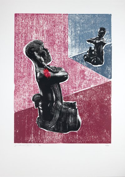 Invisible Room nº7, Megalomania, 2019 (dřevořez a sítotisk) od Guilherme Pontes