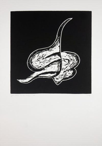 Ležící, 2019 (linoryt) od Guilherme Pontes