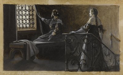 Ethel a zahalená žena, asi 1889 (olej na plátně) od Guillaume Albert Demarest