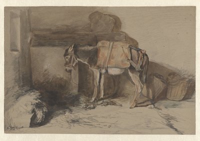 Osel ve stáji od Guillaume Anne van der Brugghen