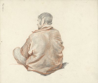 Sedící muž při pohledu zezadu od Guillaume Anne van der Brugghen