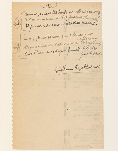 "Anekdotický život." Hymna Společnosti národů. Tabák.", 15. srpna 1918 od Guillaume Apollinaire