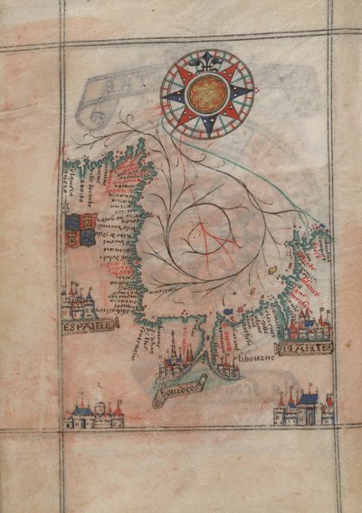 Biskajský záliv v atlase Guillauma Brouscona (1540-1560) od Guillaume Brouscon