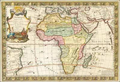 Mapa Afriky z roku 1732, Guillaume Danet od Guillaume Danet