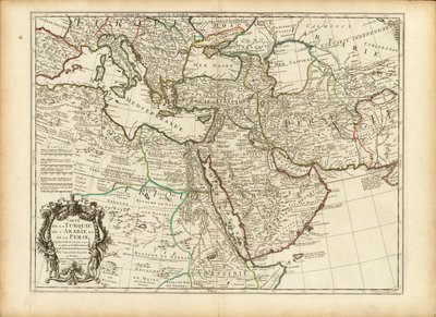Mapa Osmanské a Perské říše z roku 1701 od Guillauma Delislea (oříznutá) od Guillaume Delisle