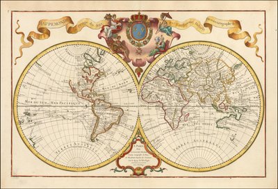 Mapa světa z roku 1720 - Mappemonde a l