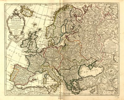 Mapa Evropy. LOC 97683588 od Guillaume Delisle