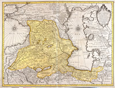 Gruzie, Arménie, Ázerbájdžán, východní Turecko, severní Írán. od Guillaume Delisle