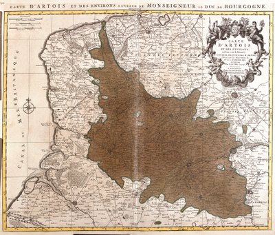 Mapa Artois (Pas de Calais, Francie) (lept od Guillaume Delisle