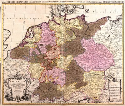 Mapa Německa (lept od Guillaume Delisle