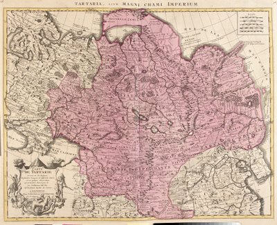 Mapa Tartarie (Střední Asie, Sibiř, Turkestán, Mongolsko a Mandžusko) (lept) od Guillaume Delisle