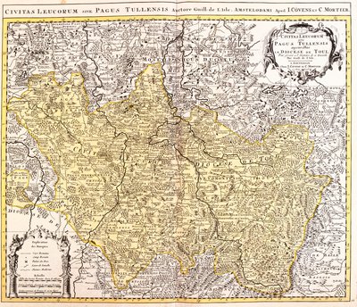 Mapa diecéze Toul (Lotrinsko, Francie) (lept od Guillaume Delisle