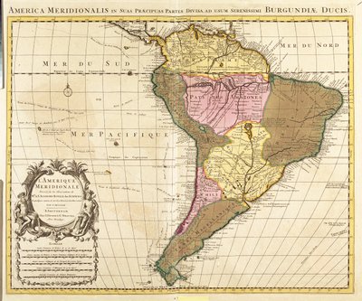Panama, Argentina, Bolívie, Brazílie, Chile, Kolumbie, Ekvádor, Francouzská Guyana, Guyana, Paraguay, Peru, Surinam, Uruguay, Venezuela. od Guillaume Delisle
