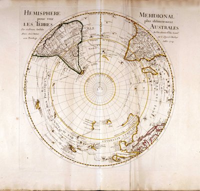 Pohled na jižní (antarktický) pól Atlas od Guillaume Delisle (1675-1726), geograf od Guillaume Delisle