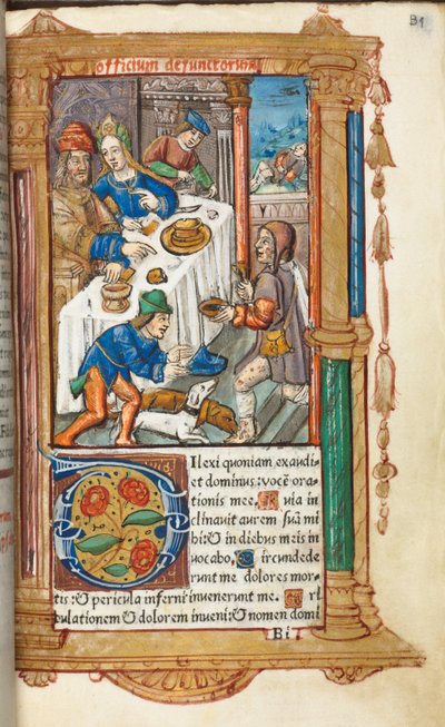 Tištěná kniha hodin (římské užití): fol. 73r, Lazar od Guillaume Le Rouge