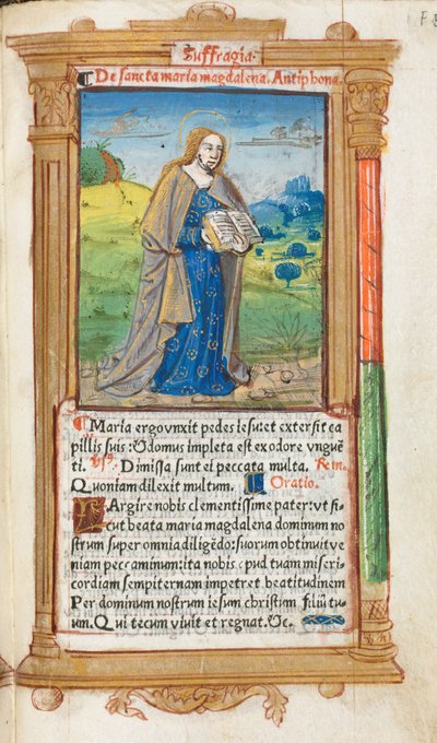 Tištěná kniha hodin Použití Říma: fol. 109r, Marie Magdalena, 1510. od Guillaume Le Rouge