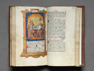 Tištěná kniha hodin Použití Říma: fol. 95r, The Trinity, 1510. od Guillaume Le Rouge