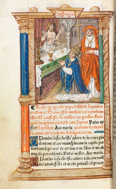 Tištěná kniha hodin Použití Říma: fol. 96v, Mše sv. Řehoře, 1510. od Guillaume Le Rouge