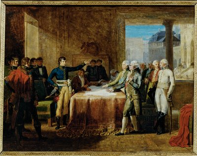 Předběžné podmínky míru podepsaného v Leobenu dne ... (malba na plátně) od Guillaume Lethiere