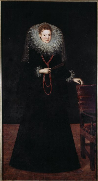 Portrét urozené dámy z Janova Malba Guilliama Van Deynena (1575-1624) 1610 Rozměr 225x120 cm Musei di Strada Nuova (ex Palazzo Bianco) Genes, Itálie od Guilliam van Deynen