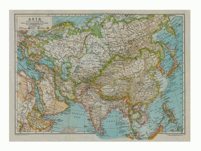 Mapa Asie, c1910 od Gull Engraving Company