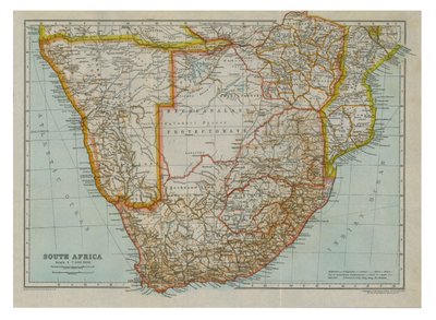Mapa jižní jižní Afriky, c1910 od Gull Engraving Company