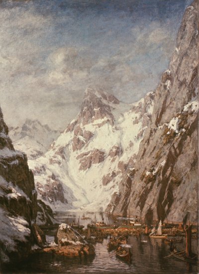Bitva v trolím fjordu (malba) od Gunnar Berg
