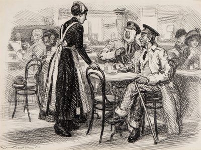 Karikatura z první světové války, pravděpodobně pro Punch, 1916 (pero a inkoust na papíře) od Gurnell Charles Jennis
