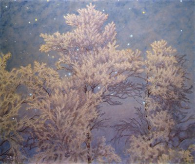 Mráz a hvězdy (olej na desce) od Gustaf Edolf Fjaestad