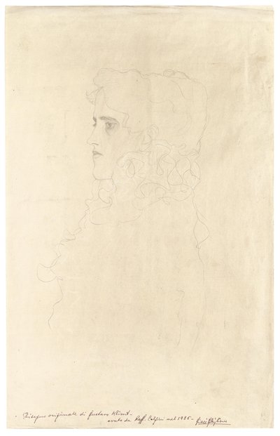 Portrét ženy v profilu s volánovým límcem od Gustav Klimt