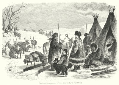 Samoyedský tábor (rytina) od Gustav (after) Sundblad