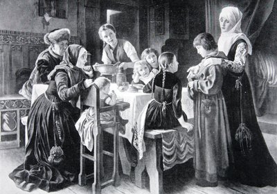 Chlapectví Martina Luthera, ilustrace z „Dějiny národa“ od Gustav Adolph Spangenberg
