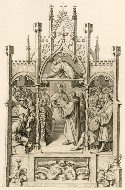 Luther se modlí od Gustav Ferdinand Leopold Konig
