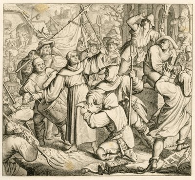 Martin Luther káže v Seeburgu proti rolnické válce od Gustav Ferdinand Leopold Konig