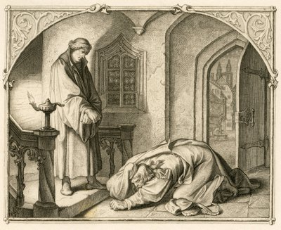Martin Luther spolu s lupičem Hansem Kohlhasem (1500-1540) od Gustav Ferdinand Leopold Konig