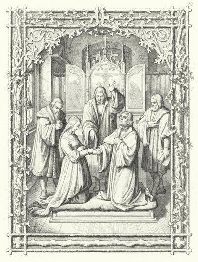 Sňatek Martina Luthera s Katharinou von Bora od Gustav Ferdinand Leopold Konig