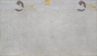 Beethovenův vlys: Touha po štěstí - Talíř 4, levá dlouhá stěna od Gustav Klimt