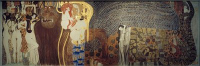 Beethovenův vlys - Nepřátelské síly od Gustav Klimt
