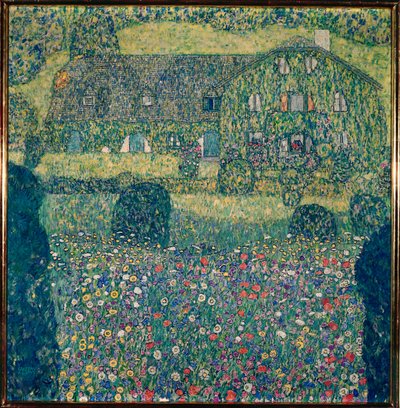 Venkovský dům u jezera Attersee (Landhaus am Attersee), Horní Rakousko od Gustav Klimt