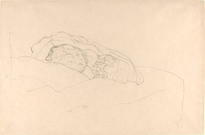 Stočená dívka na posteli od Gustav Klimt