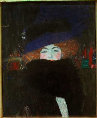 Dáma s kloboukem a péřovým boa od Gustav Klimt