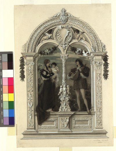 „Mládí“ (předloha pro: Gerlach  Schenk, Alegorie a emblémy, sv. 1, č. 8) od Gustav Klimt