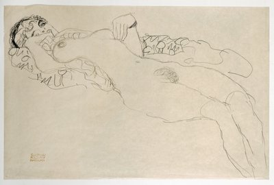 Ženský akt otočený doleva od Gustav Klimt