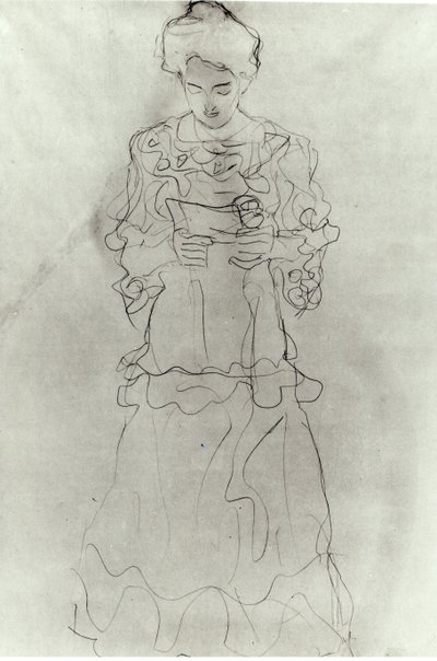 Dívka čtoucí já, od Gustav Klimt