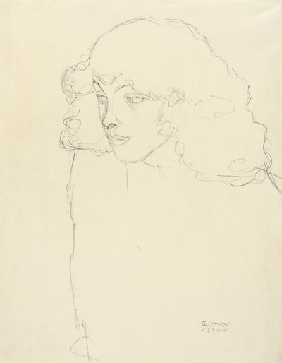 Poloviční portrét dívky ve tříčtvrtečním profilu zleva od Gustav Klimt