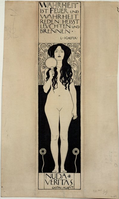 Nuda Veritas, Studie k pozdější olejomalbě od Gustav Klimt