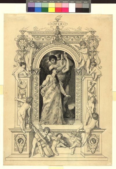 Oper (Vorlage für: Gerlach & Schenk, Allegorien und Embleme Bd. 1 Nr. 64a) od Gustav Klimt