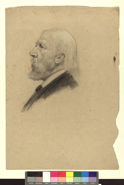 Portrétní studie starého muže v profilu směrem doleva od Gustav Klimt